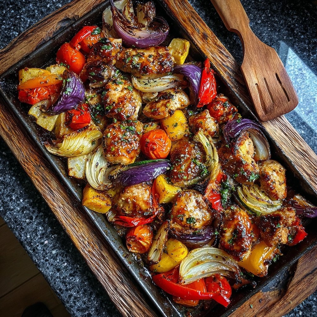 Healthy Honey Mustard Chicken Sheet Pan Dinner