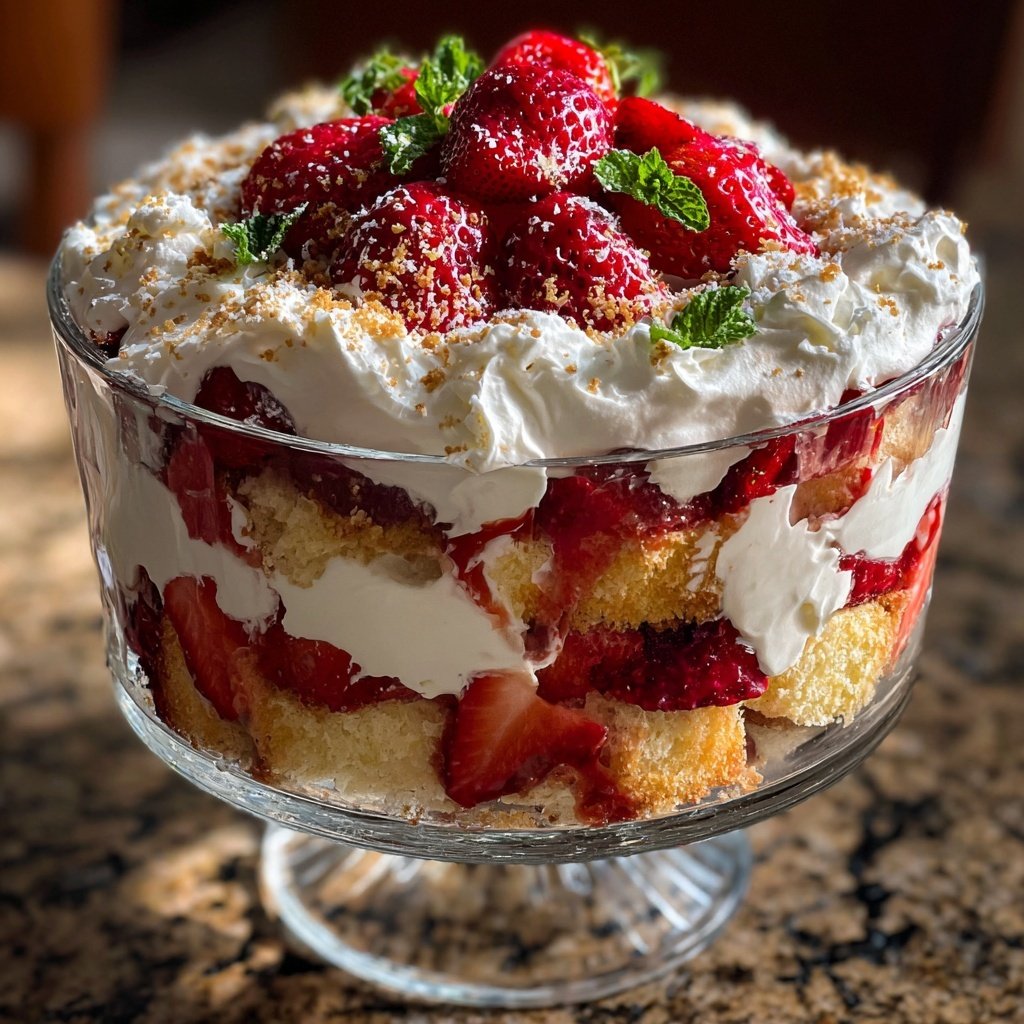 Fresh Strawberry Shortcake Trifle