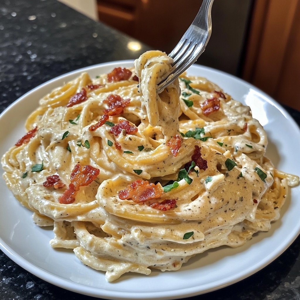 Creamy Chicken Bacon Ranch Pasta
