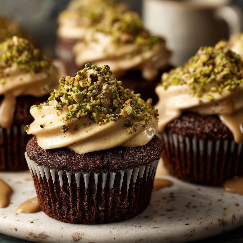 Chocolate Pistachio Cupcakes
