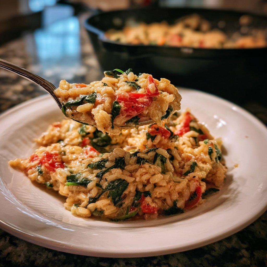 Creamy Spinach Tomato Rice
