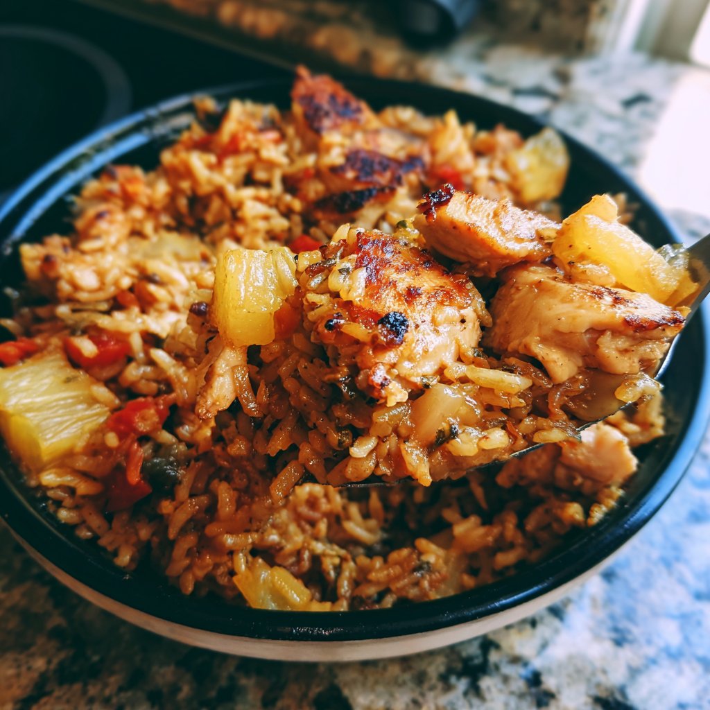 One Pan Chicken And Rice With Pineapple