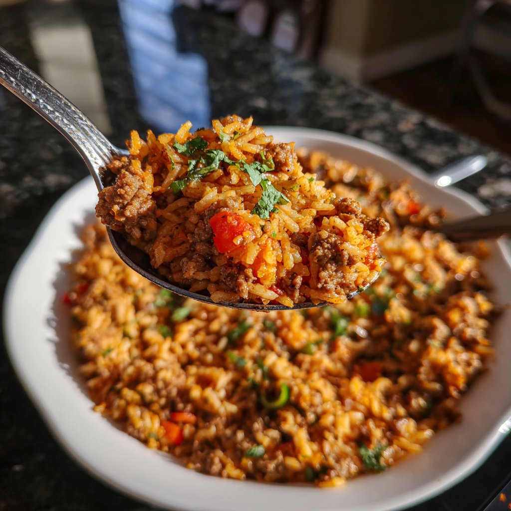 Quick Ground Beef And Rice Skillet