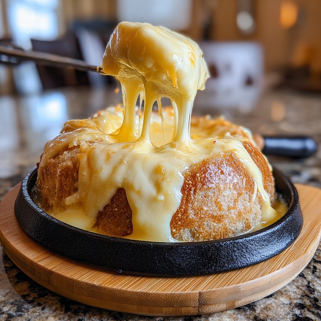Fondue with Cheddar and Mustard
