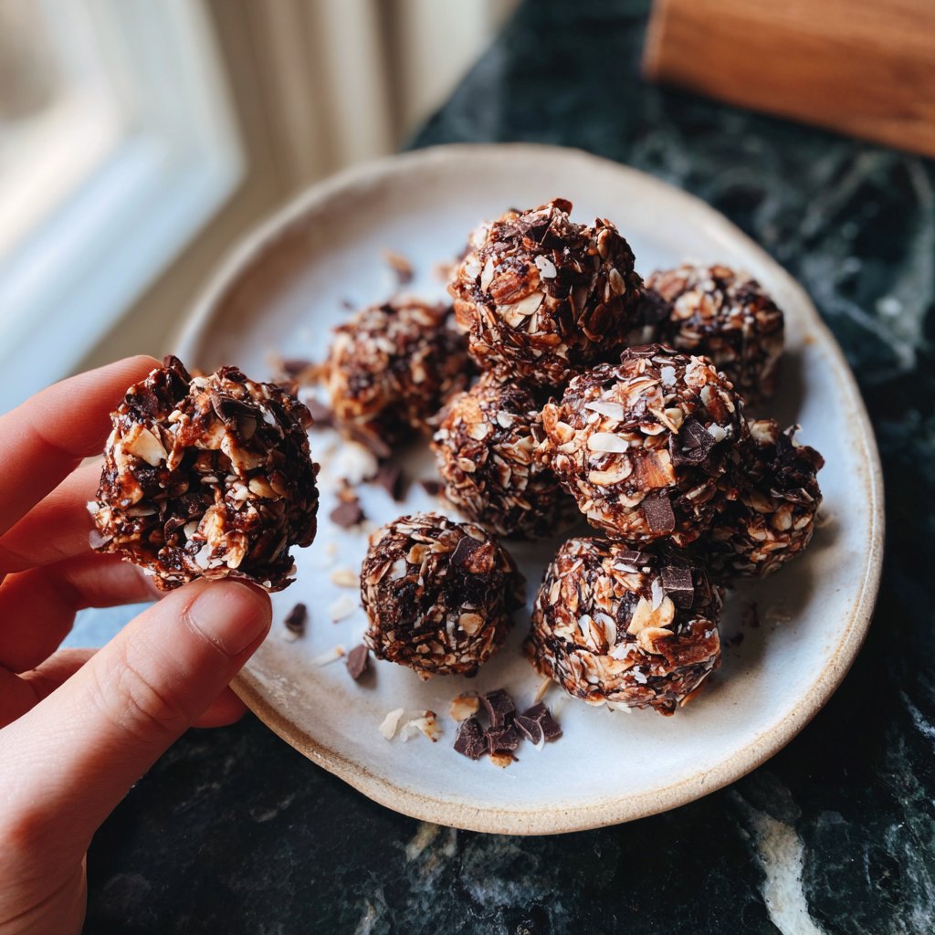 Chocolate Almond Coconut Granola Bites