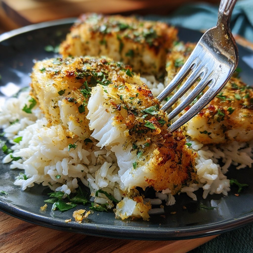 Lemon Herb Baked Cod With Rice