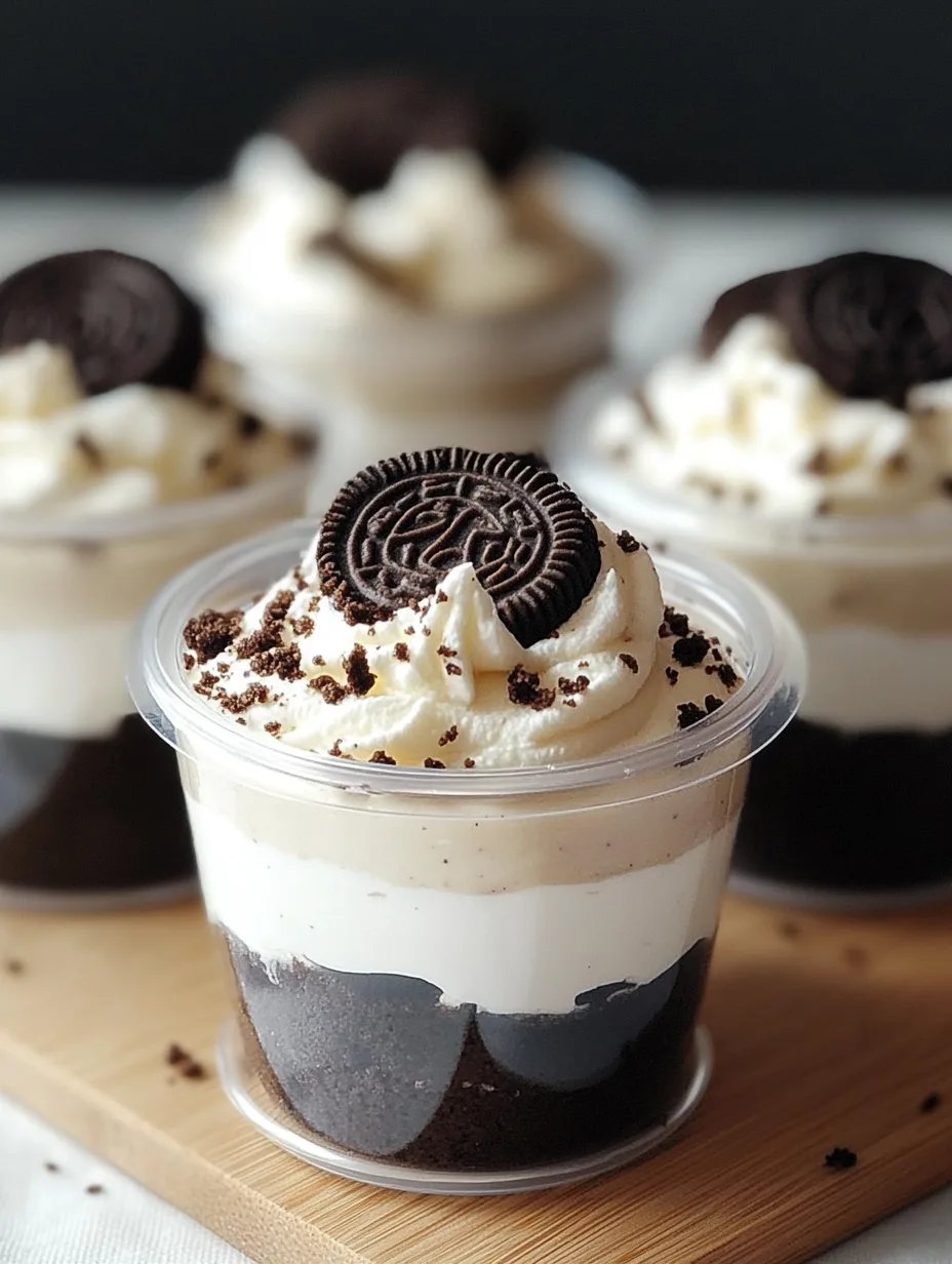 Mini Oreo Dessert Cups with Whipped Cream Cheese Filling