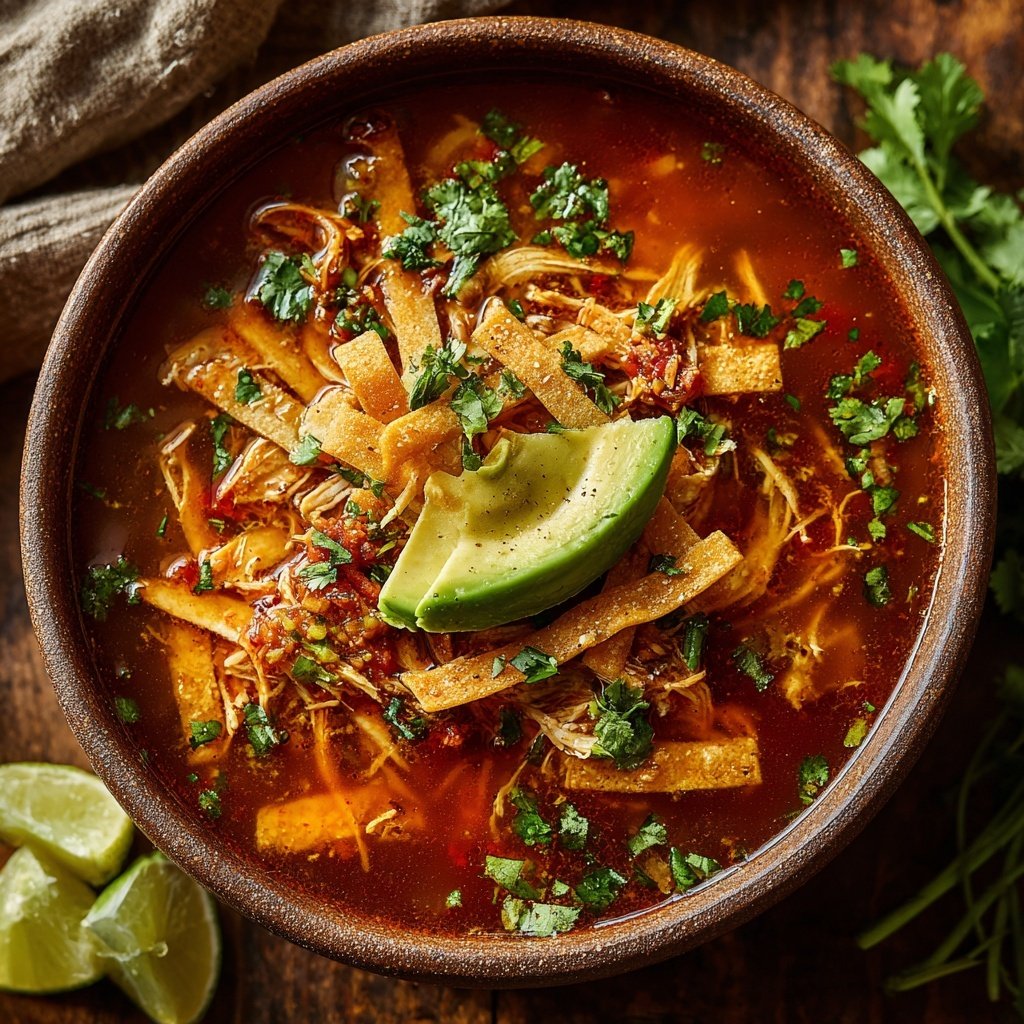 Shredded Chicken Tortilla Soup